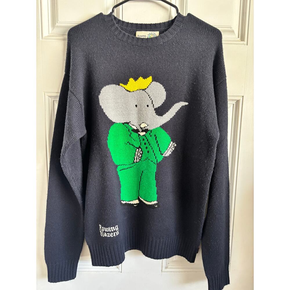 Rowing Blazers x Babar limited edition cashmere blend unisex sweater size small